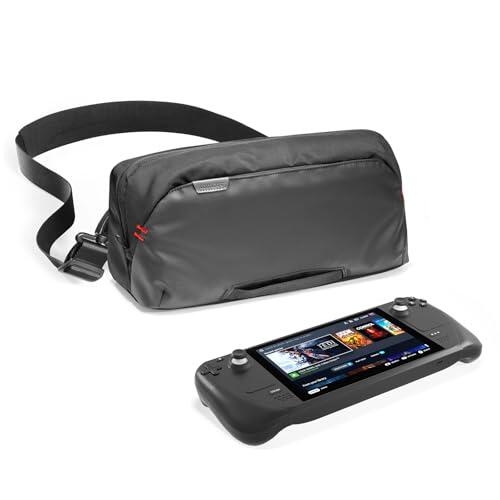 tomtoc Funda de Transporte para Consolas Steam Deck (OLED)/Nintendo Switch 2/ROG Xbox Ally (X)/PS Portal/MSI Claw 8/7 AI+ y Accesorios, Bolsa Protectora para Adaptador de AC, Ligera Bolsa de Viaje