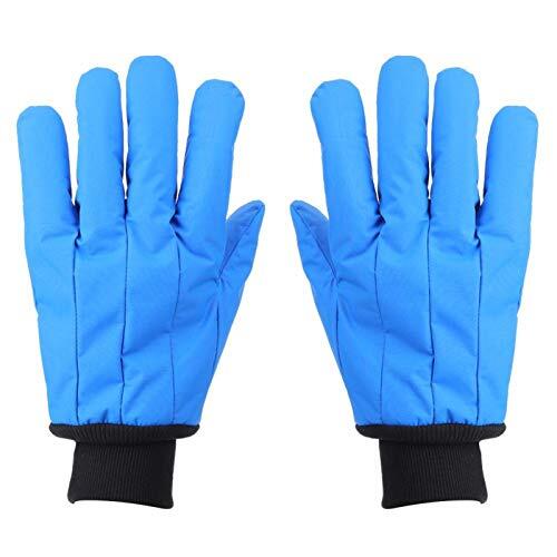 Tomotato Guantes Criogénicos de Protección contra Nitrógeno Líquido y Hielo Seco, Guantes Impermeables y Transpirables para Bajas Temperaturas, Equipo de Seguridad para Laboratorio e Industria, Azul