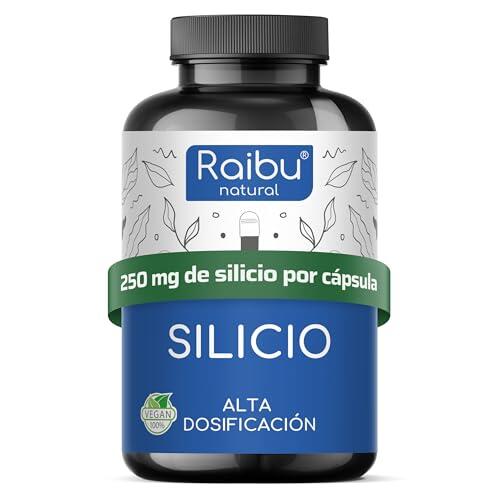 Raibu Cápsulas de Silicio Altamente Concentradas, Sin Sabor - 90 Cápsulas para 3 Meses - 667 mg de Sílice Orgánico de Extracto de Bambú