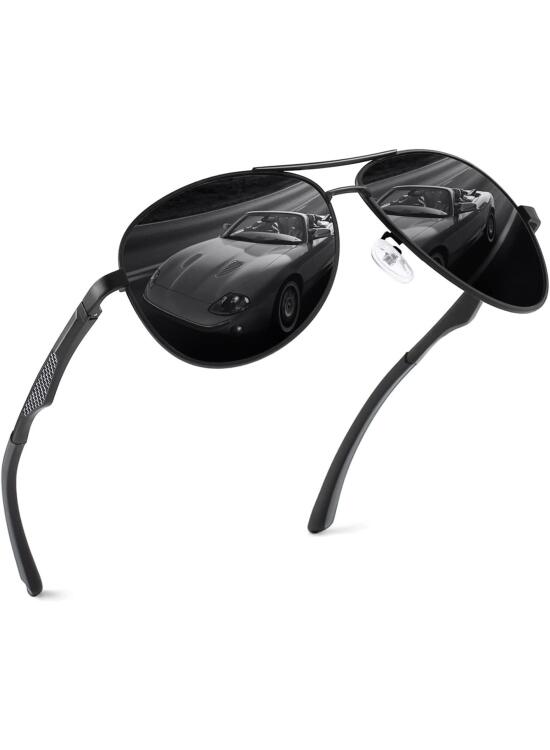 GQUEEN Gafas de Sol Hombre Mujer Polarizadas Piloto Protección UV Retro Al-Mg Metal UV400