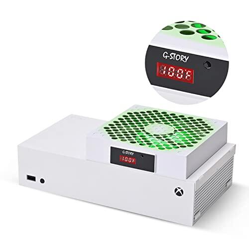 G-STORY Ventilador de refrigeración para Xbox Series S con velocidad automática ajustable por temperatura, pantalla LED, refrigeración de alto rendimiento, bajo ruido, 3 velocidades 1500/1750/2000 RPM