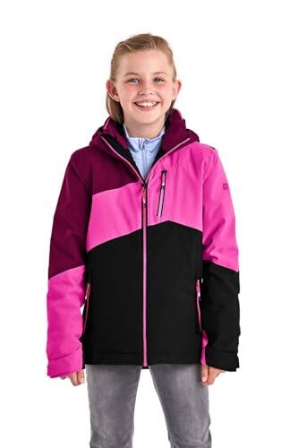 Killtec Girl's Chaqueta de esquí/chaqueta funcional con capucha con cremallera y protección contra la nieve KSW 166 GRLS SKI JCKT, raspberry, 164, 38509-000
