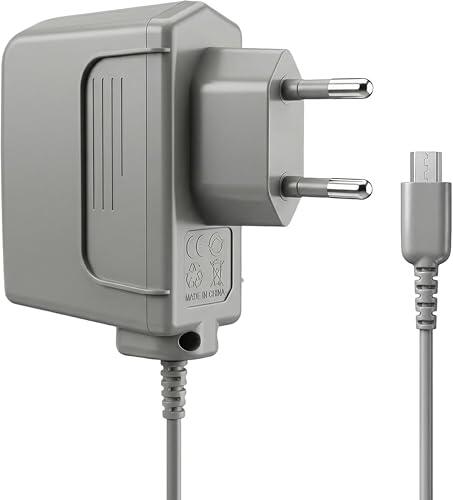 FLLAGG20 1X Cargador Compatible con Nintendo Ds Lite cable 1,2m gris | Adaptador AC 100-240V 5,2V 450mA, Carga Estable, Cable 1,2m, Diseño Compacto, Protección Integrada Charger Power Adapter