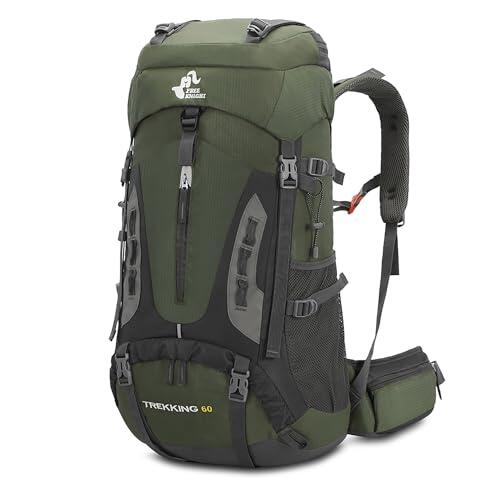 Bseash Mochila de senderismo ligera impermeable de 60L con cubierta de lluvia, mochila deportiva al aire libre para escalada acampar y turismo