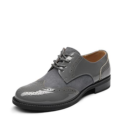 DREAM PAIRS Zapatos de Cordones Brogue Mujer Zapatos Planos Oxfords Gris Oscuro SDOX2201W-E Talla 36 (EUR)