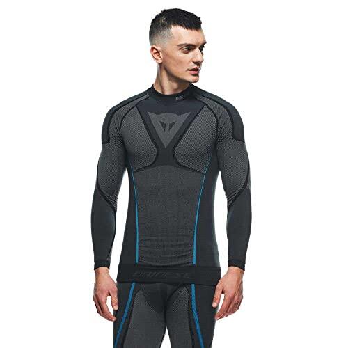 Dainese Dry LS, Camiseta Manga Larga Moto, Hombre, Negro/Azul, L
