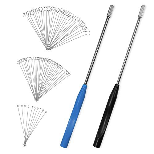 70 bucles de inoculación de nicromo reutilizables con 2 asas de cobre, bucles de inoculación de 3 diámetros, varillas de anillos de inoculación con puntas de aguja (70pcs)