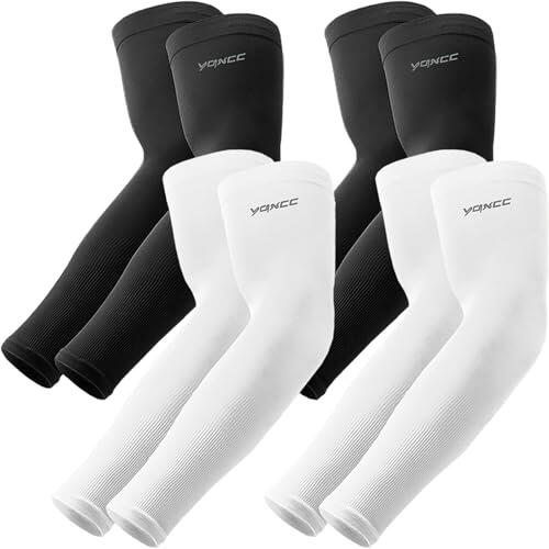 YQXCC 4 Pares Mangas del Brazo Protección UV - Cubierta de Tatuaje Mangas de Enfriamiento para Hombre Mujer Deportes Ciclismo Golf