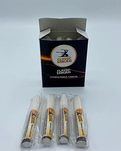 Classic Samurai Paquete de 12 bloques de aluminio con corte de afeitado tradicional tipo bolígrafo Styptic