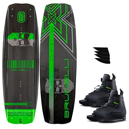 BRUNELLI Juego de wakeboard de carbono de 138 cm con fijación Jobe Maze Wakeboard