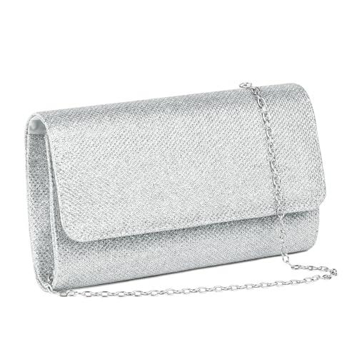 OSDUE Bolso de Mano para Mujer con Cadena Desmontable, Bolso de Hombro Cruzado con Ientejuelas y Purpurina, Bolso de Novia para Boda, Evento, Citas y Cóctel