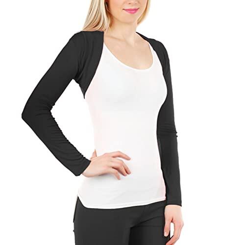 Toocool Torera Corta Mujer Bolero Manga Larga Elástica Cardigan Elegante CC-816 [Negro, Talla única]