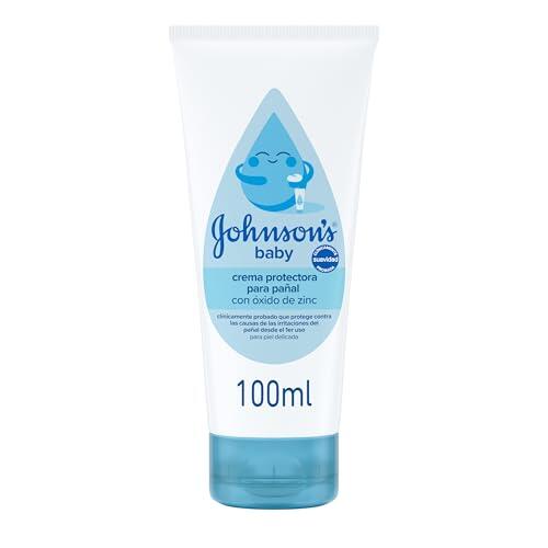 Johnson's Baby Crema para pañal protectora, Para Piel Delicada, 100 ml | Hidrata y Refuerza la Piel, Protege contra las Irritaciones, Con Óxido de Zinc, Apta para Recién Nacidos, Suave