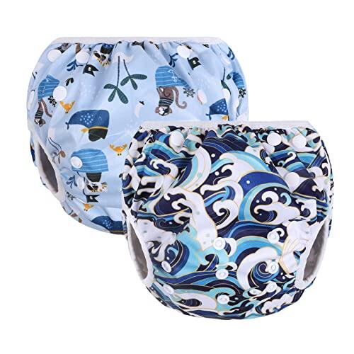 Vicloon Pañales para Nadar para Bebés,2PCS Pañales para Bebés Lavables,Pañales para Nadar para Bebés Reutilizables,Pantalones de Entrenamiento para Pañales para Bebés