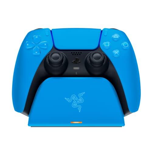 Razer Quick Charging Stand - Base de carga rápida para mando inalámbrico de PS5 (Diseño de Base Curva, Combina con tu Mando de PS5, Desplazamiento con una sola mano) Azul