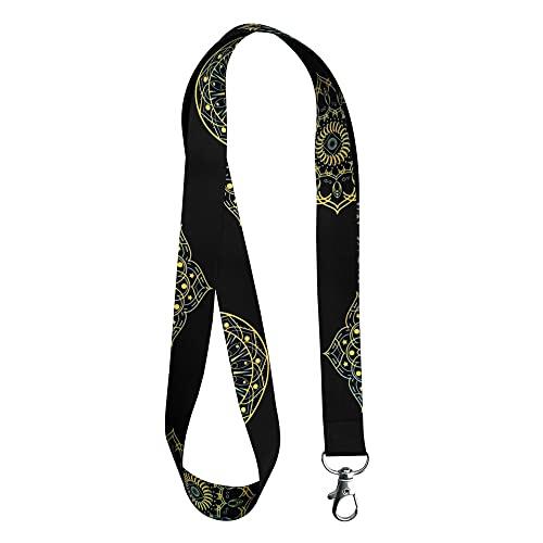 1 correa para el cuello, para tarjeta, llaves, visita, estudiante, autobús (mandala dorado)