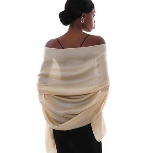 PIOYMEYA Chal Beis Mujer Fiesta Estola Foulard Fular Boda Ligero Pashmina Bufanda Pañuelos para Vestido Noche