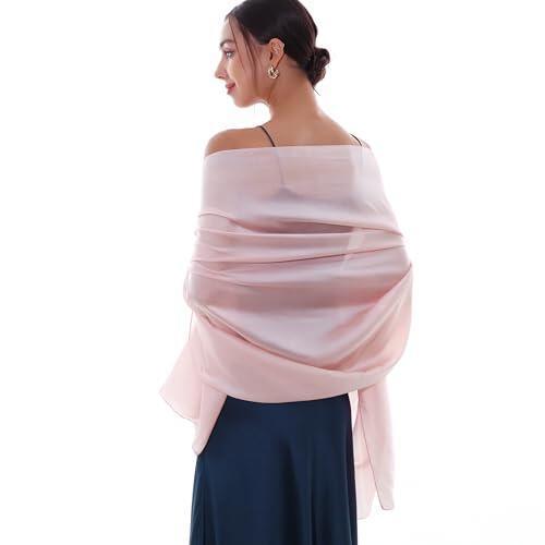 RIIQIICHY Chal de Gasa para Boda – Chal de Fiesta Rosa Elegante,Bufanda mujer y fulares para Mujer, Pashmina de Verano, Perfecto para Primavera