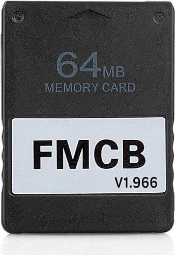 Aukuoy Free McBoot Card v1.966 PS2 Memory Card 64MB para PlayStation 2, Plug and Play, lo Ayuda a iniciar Juegos en su Disco Duro o Disco USB