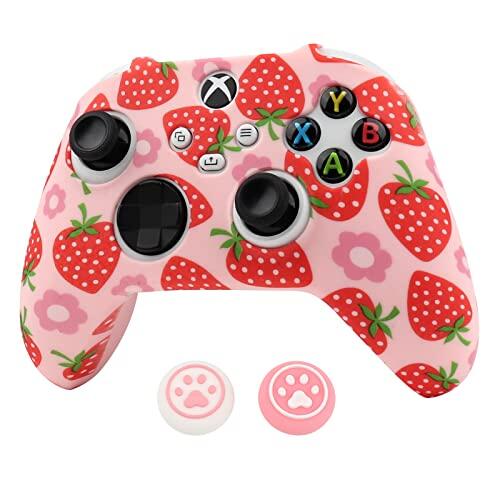 RALAN Funda protectora de silicona antideslizante para mando de Xbox Series, compatible con Xbox Series Wireless/Wired Gamepad Joystick con 2 bonitas tapas de agarre para el pulgar