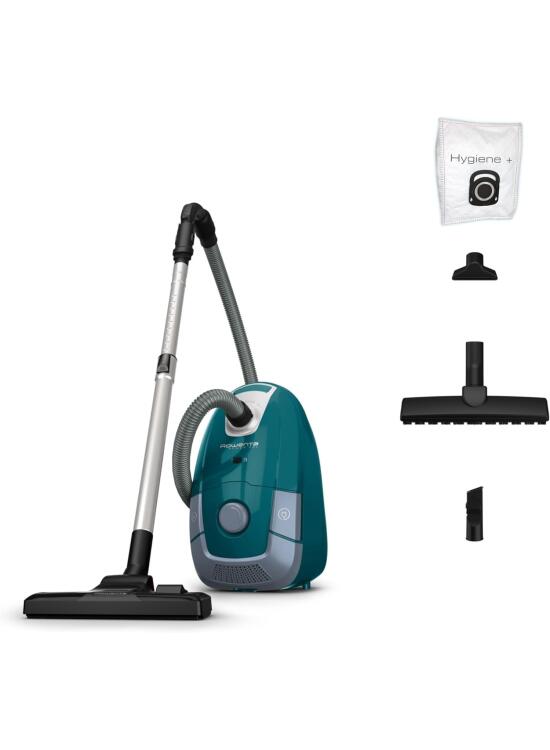 Rowenta Power XXL, aspiradora con bolsa, motor de bajo consumo con máximo de 900 W, capacidad de 4,5 L, kit para parqué, radio de acción de 12 m, filtración, cambio de bolsa higiénico, RO3143EA