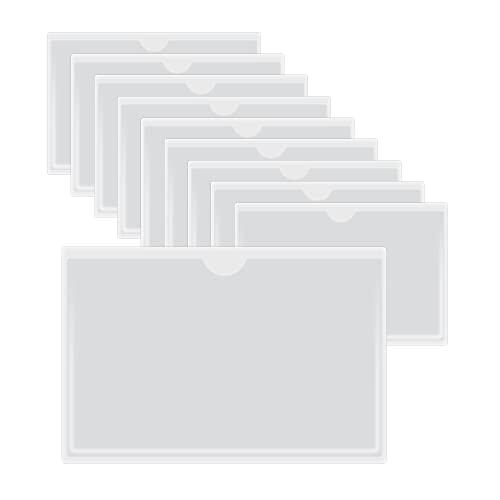 HLIWS Fundas autoadhesivas tarjetas de índice-10 piezas Tarjeta de Índice con Superior Abierta de Cargar,Tarjetero para Organizar Proteger Fichas(Tamaño interior:9 * 14cm)