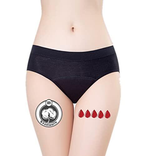 ZVZK Bragas Menstruales Flujo Abundante de Mujer para Regla Periodo Mentruación Hipsters XS