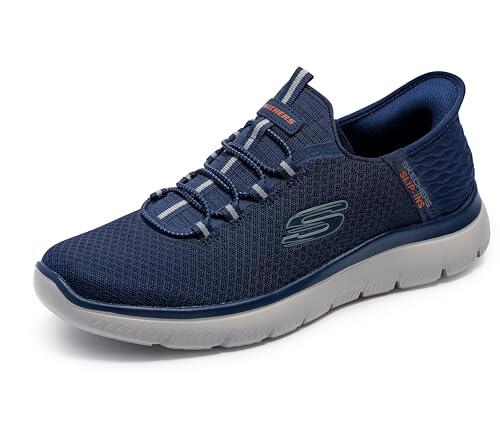 Skechers Hombre Summits High Range Zapatillas, Navy Mesh/Trim, 43 EU