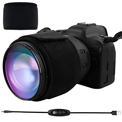 Calentador de Lentes - Calentador de Lente con regulador Temperatura, Calentador de Objetivo Lentes USB, Lente Calentador de Rocío para cámara de Telescopio astronómico y cámara Calefacción