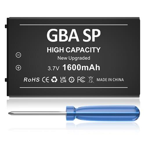 Batería para Gameboy Advance SP(GBA SP), 1600 mAh, batería de repuesto de ion de litio de gran capacidad para Nintendo AGS-001, AGS-003, AGS-101