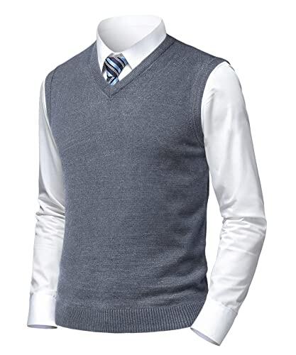 Herothorn Hombre Sin Mangas con Cuello En Casual de Punto Pullover Jerséis Jersey Suéter Chaleco suéter Caballero Suéter Lana Cardigans Tank Tops Mangas Rebecas Chaqueta SuéTer para