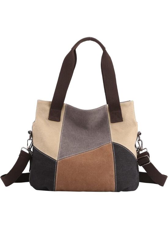 SIVENKE Bolso de Lona para Mujer Bolso de Las Señoras de la Lona Bolso de Hombro de Las Mujeres Bolso Bandolera Bolso Tote Bolso Shopper