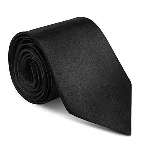 URAQT Corbatas de Hombre, 8cm Corbata de Color Solido Clásico, Mens Tie Classica de Hecho a Mano, Accesorios Ropa Hombre para Business Fiesta Oficina Boda Regalo de Hombres (Negro)