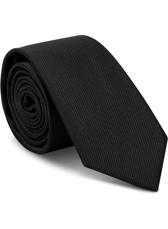 URAQT Corbatas de Hombre, 6cm Corbata de Color Solido Clásico, 1200 Agujas Tejido Fino a Mano, Accesorios Ropa para Business Fiesta Oficina Boda Regalo (Negro)