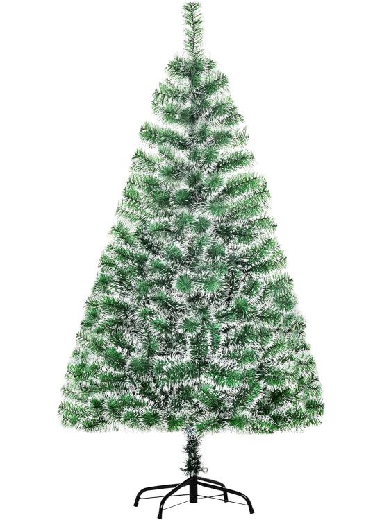 HOMCOM Árbol de Navidad Artificial 150 cm con 416 Ramas Hojas de Pet y Soporte de Metal Decoración Navideña para Interior Salón Fiestas Ø75x150 cm Verde