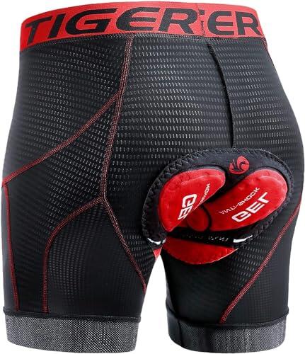 X-TIGER Hombres Ropa Interior de Bicicleta con 5D Gel Acolchado MTB Boxer Ciclismo Pantalones Cortos