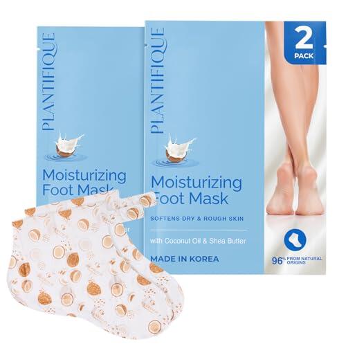 PLANTIFIQUE Mascarilla Pies Hidratante Coreana, 2 Pares - Calcetines Hidratantes para Pies Secos y Agrietados - Foot Mask