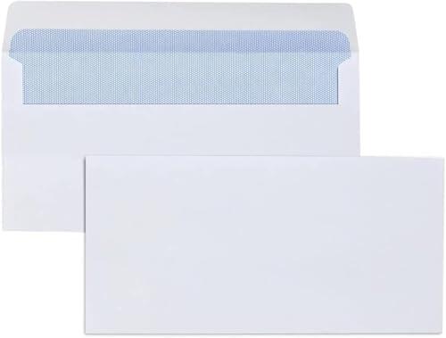 TRIPLE PRIO Sobres blancos DL para despegar y sellar, diseño seguro sin ventana, perfectos para el hogar, la oficina y los correos de negocios (100)