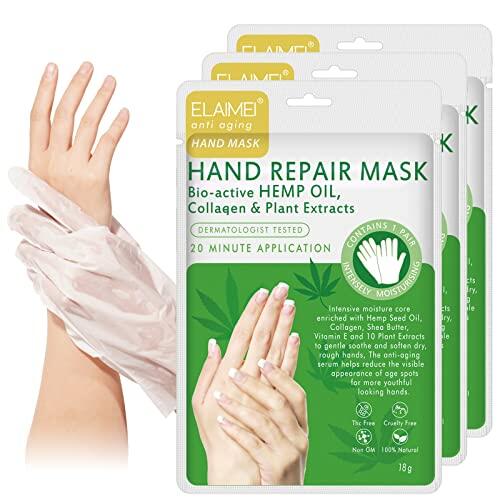 Guantes Hidratantes Para Manos 3 Pares Mascarilla Hidratante Antienvejecimiento Para Manos Secas y Agrietadas, Blanqueado, Reparador de Piel áspera
