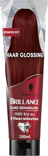 Brillance Tratamiento de brillo para el cabello, color rojo intenso (150 ml), nutre e intensifica el color del cabello, se puede aplicar como una mascarilla capilar, mantiene hasta 6 lavados de