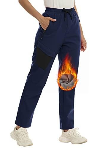 MoFiz Pantalones Ski Mujer Pantalón para la Nieve Térmicos Pantalones Impermeables de Invierno Azul M