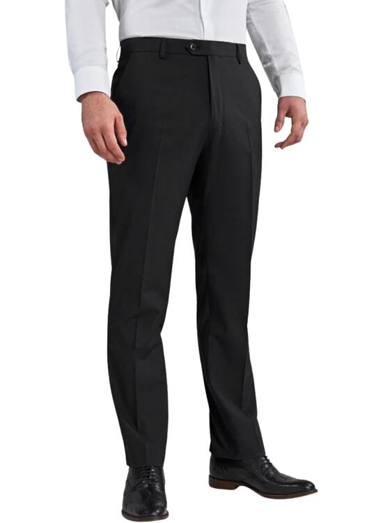 MAGIC SELECT Pantalón de Traje para Hombre. Pantalón Negro de Vestir de Corte Recto con Pliegues y Bolsillos para Usar en Oficina, Trabajo, Camarero, Dependiente de Tienda. OTOÑO - Invierno