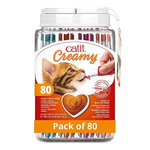 Snack liquido para gatos Catit Creamy Bote Surtido, 80 x 10 g