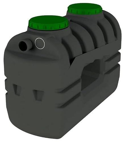 HELGUEFER - Fosa Septica 3000 Litros con Filtro Biológico | Fosa Homologada para 9-11 Habitantes, Polietileno (PEHD), Monobloque | Medidas 2,70 Largo x 1,19 Ancho x 1,44m Alto, Negro