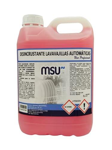 MSU - Limpiador Desincrustante para Lavavajillas Automáticas | Elimina Incrustaciones de Cal | Ideal para Túneles Lavado y Circuitos | Renueva Vajilla y Griferías | Envase 5 litros