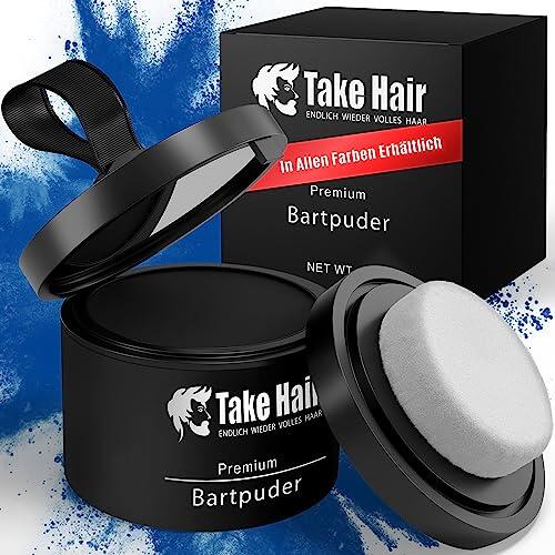 Take Hair Tinte para barba, 100 % impermeable, 4 g de polvo para teñir una barba más completa, tinte espesante (polvo negro)
