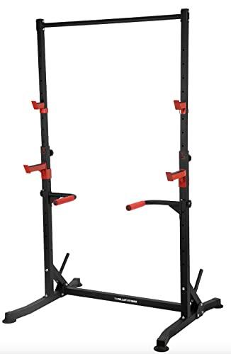Pull up Fitness Squat Rack v2/Barra de tracción Ajustable/Barra Fija/Developper reclinado/Pull up Bar/Jaula de Squat/ DIPS BAR de Metal