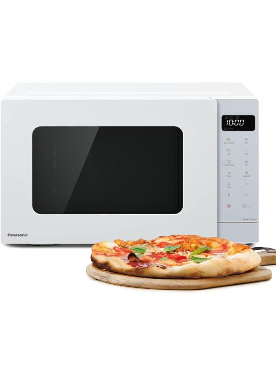 Panasonic NN-K35NWMEPG, Horno Microondas, 24 Litros, 900W de Potencia, 8 Programas Automáticos, Tecnología de Cocción Dual, Blanco.