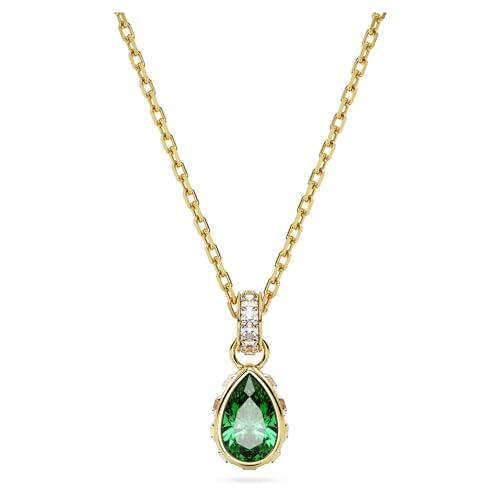 Swarovski Colgante Stilla, Talla pera, Verde, Baño tono oro