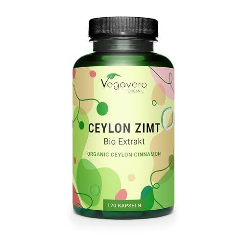 Canela Ceylan ORGÁNICA Vegavero | Dosis Alta: 2500 mg | Estado Puro BIO | Control de Glucosa - Azúcar en Sangre | Para 4 Meses | Extraído En Francia | 120 Cápsulas | Vegano